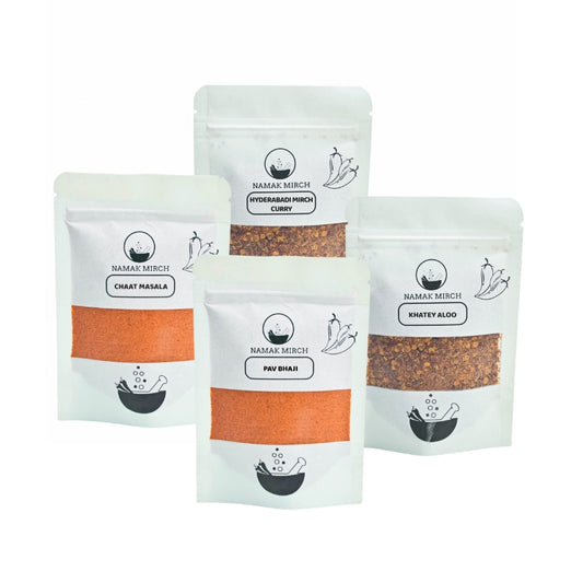 Namak Mirch Veg Taster Kit with four street-style recipe mix packs