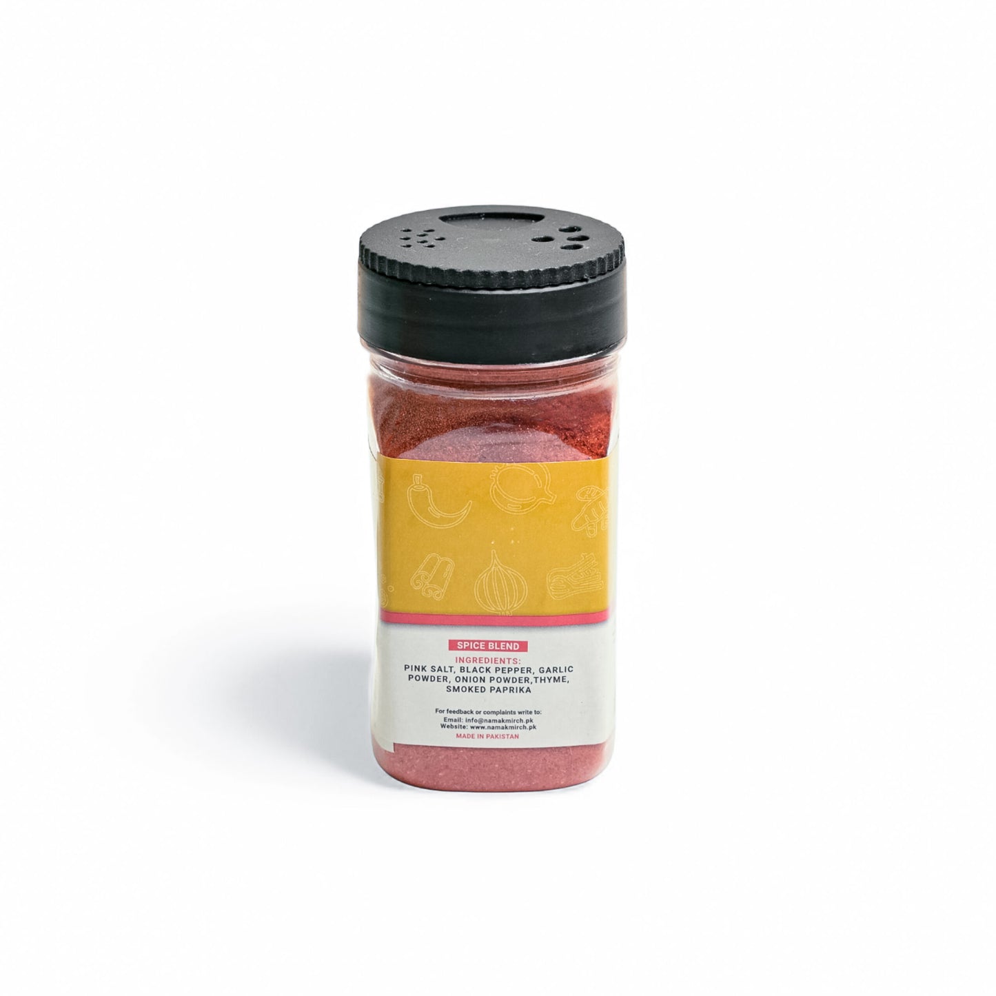 Namak Mirch Steak Seasoning spice blend jar back with usage directions