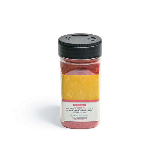 Namak Mirch Steak Seasoning spice blend jar back with usage directions
