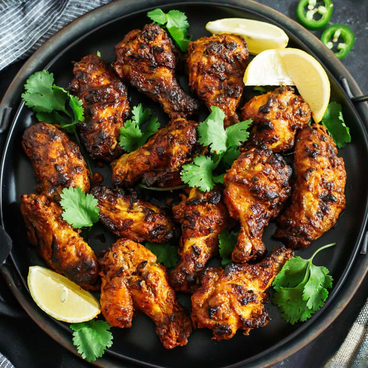 Namak Mirch Chicken Marinades gift box open showing Tikka, Tandoori and Chargha recipe mix packs