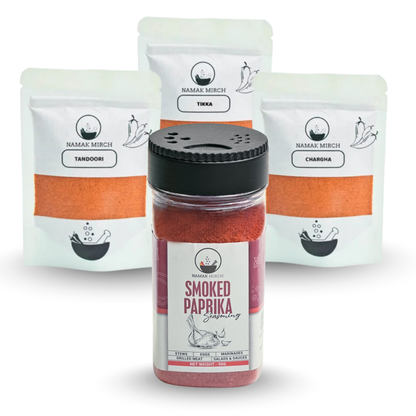 Namak Mirch Chicken Marinades gift box set with Smoked Paprika seasoning and three recipe mix packs