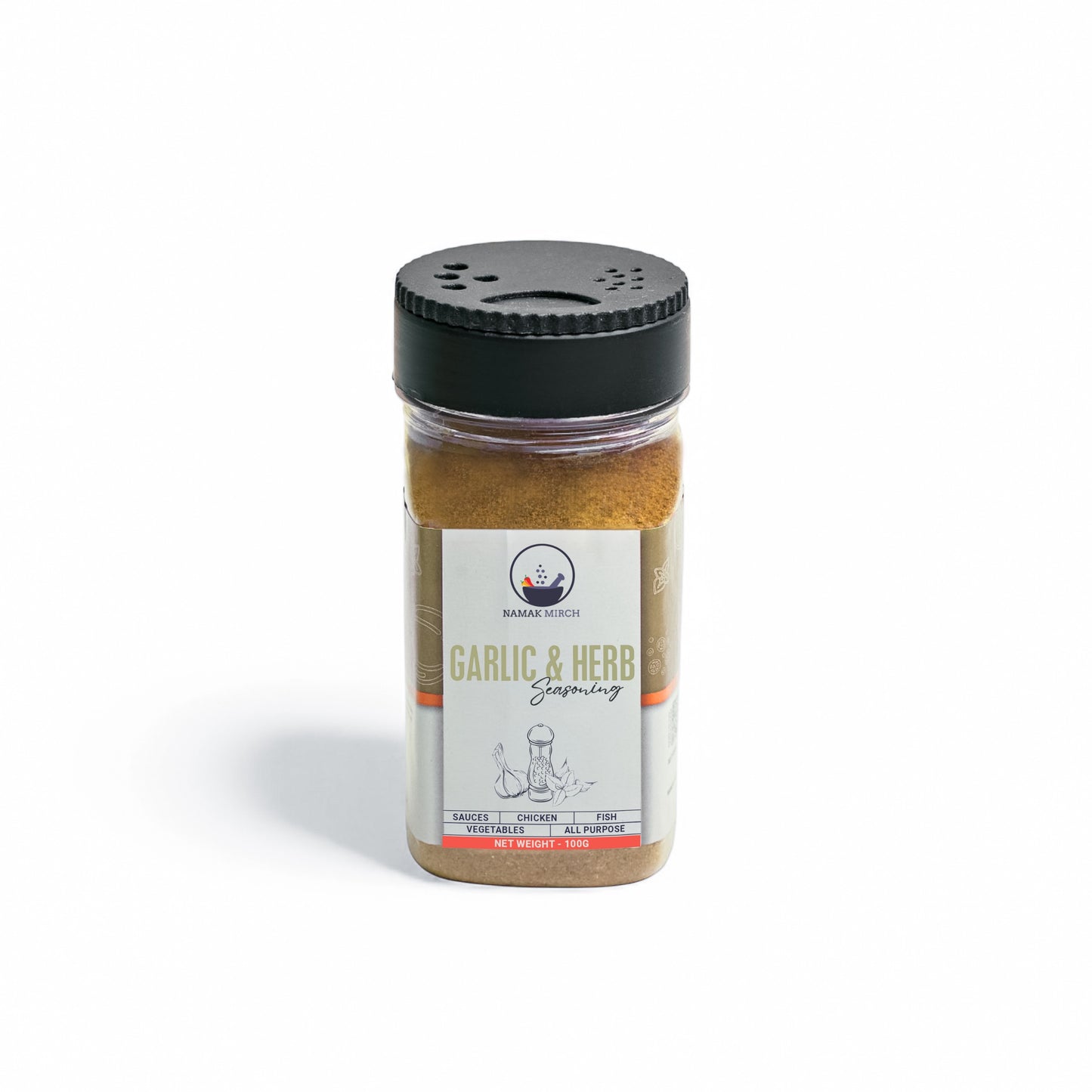 Namak Mirch Garlic & Herb Seasoning all-purpose spice blend jar