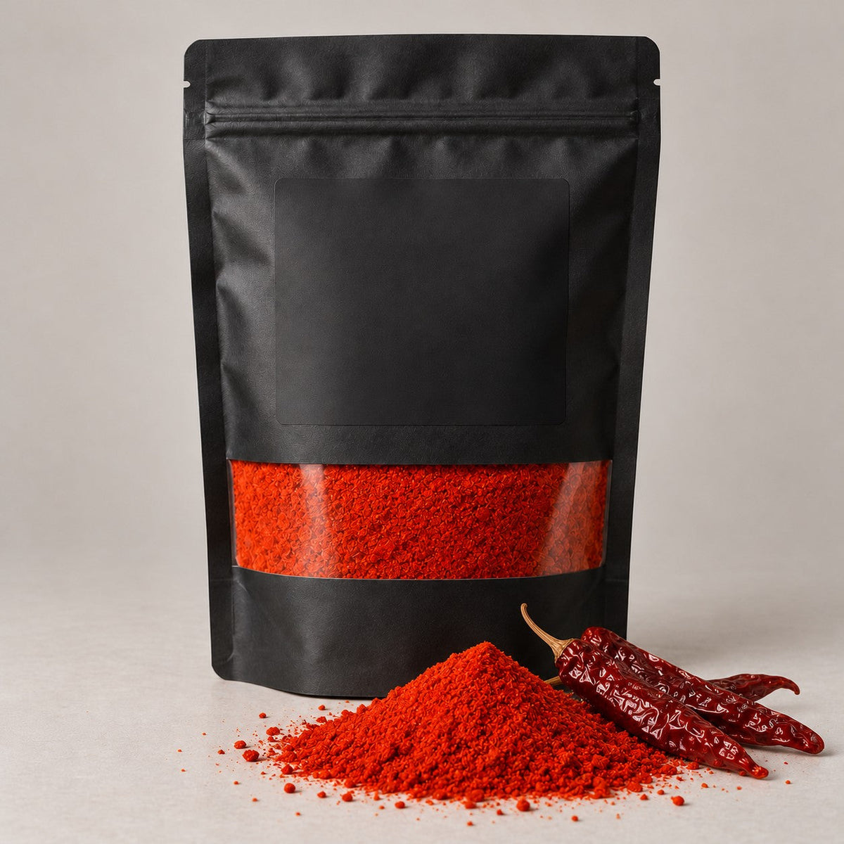 Namak Mirch Kashmiri Mirch kitchen pack with the blend spilled in front