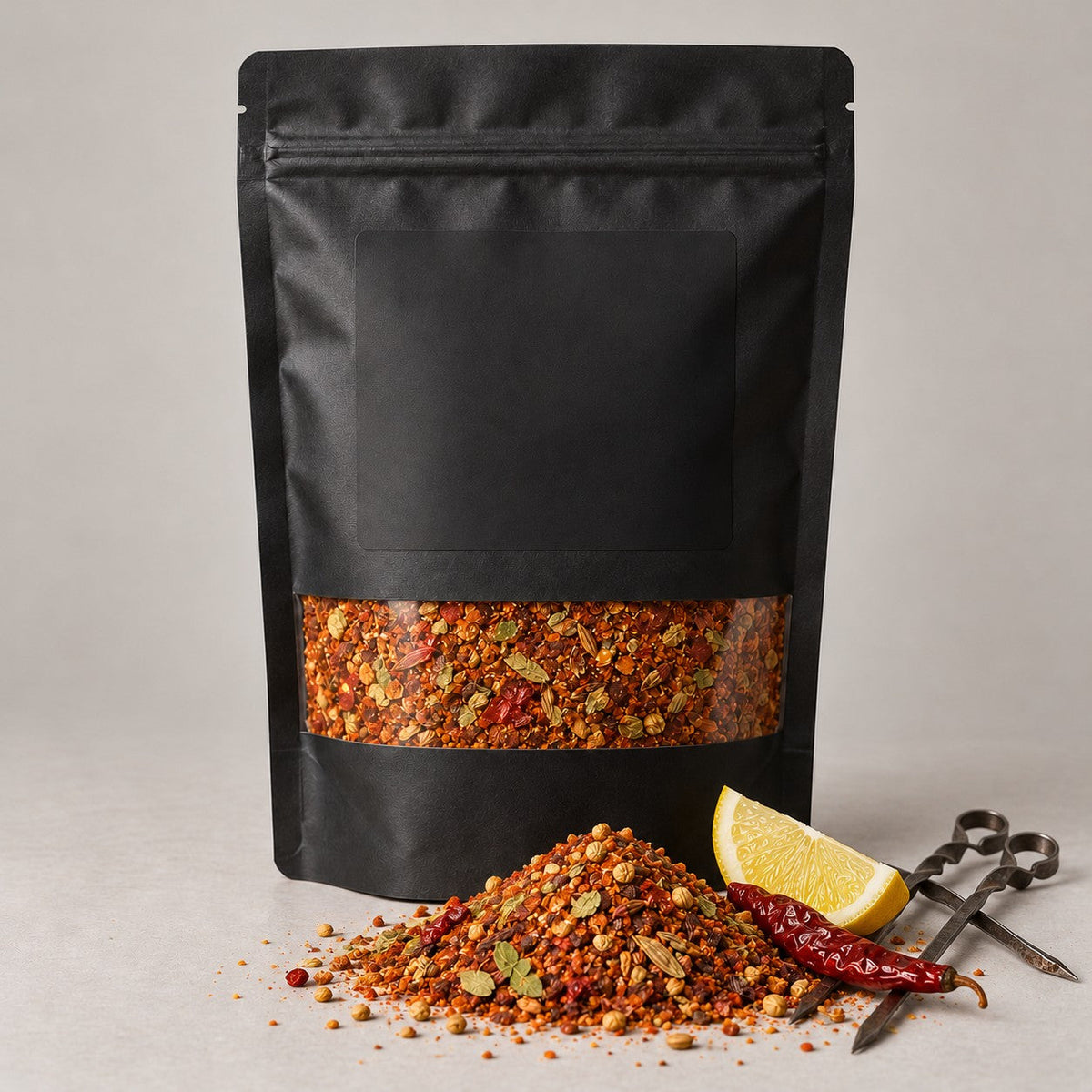 Namak Mirch Tikka Masala kitchen pack with the blend spilled in front